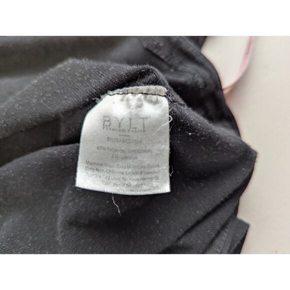 BYLT Black T Shirt Drop Cut V Neck Mens XL Premium Basic Classic Undershirt - Picture 6 of 9